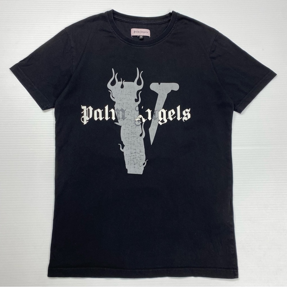 Palm Angels Vlone Bootleg Black Graphic T-Shirt Size S